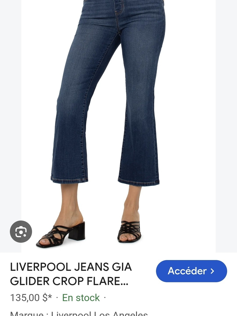 2/$50 NWOT Liverpool Jeans Company Dark Blue High-Rise Cropped Wide Leg Jeans - Picture 4 of 7
